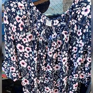 TERRA & SKY SHORT SLEEVE BLOUSE